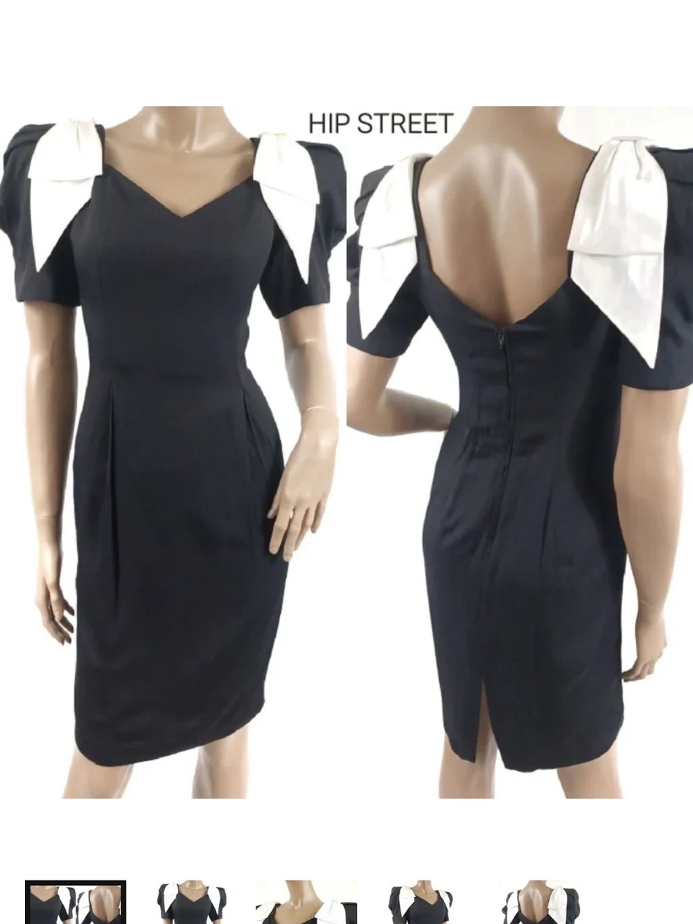 LATE EDITION PETITE Vintage Satin Shoulder Party Dress